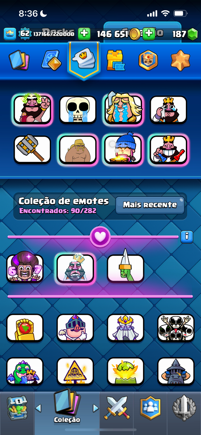 Conta CLASH ROYALE MAIOR CAMPEAO VARIOS EMOJIS RAROS E 8 ANOS DE CONTA