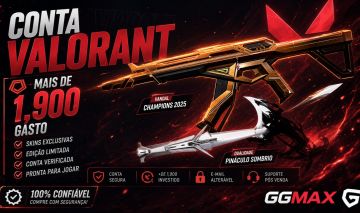 CONTA VALORANT RICA +R$1900 EM SKINS DIMA 1, PACOTE CHAMPIONS ,PINACULO SOMBRIO+