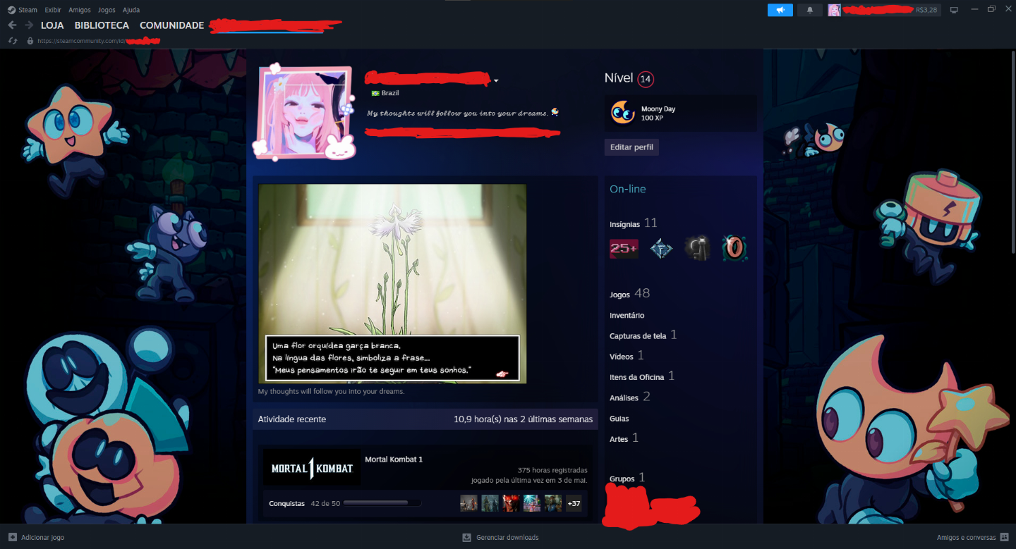 Conta steam com diversos jogos + prime do CS2