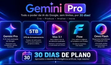 Gemini Pro + 5TB + 30 dias + Veo 3.1 + Flow + Omni Flash