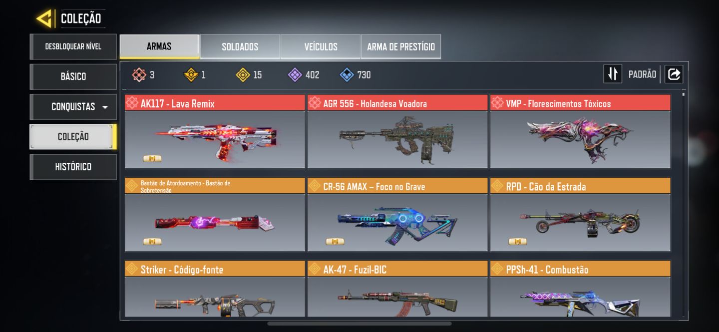CONTA ANTIGA E RARA DE COD MOBILE.
