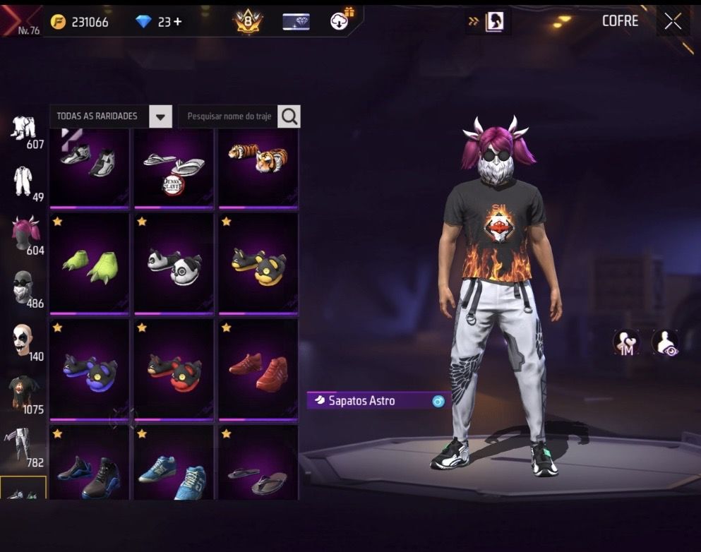 CONTA FREE FIRE ANTIGA EXTREMAMENTE RARA E GEMADA +1000 peitas PRIME 8