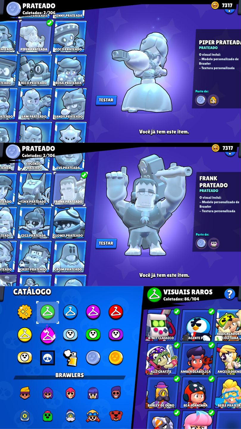 CONTA DE BRAWL STARS | 52K DE TROFEUS | 107 BRAWLERS VARIAS SKINS