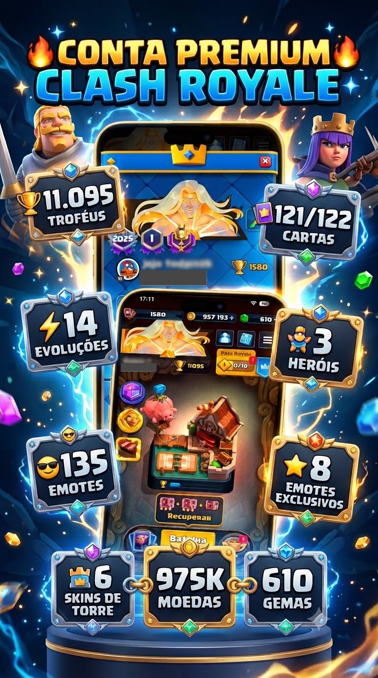 CONTA CLASH ROYALE - ACESSO FULL PERMANENTE (ITENS EXCLUSIVOS)