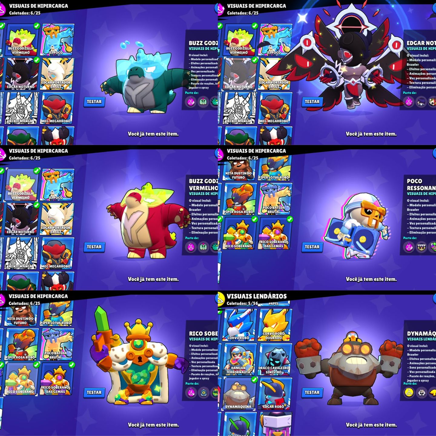 CONTA DE BRAWL STARS | 51K DE TROFEUS | 107 BRAWLERS VARIAS SKINS