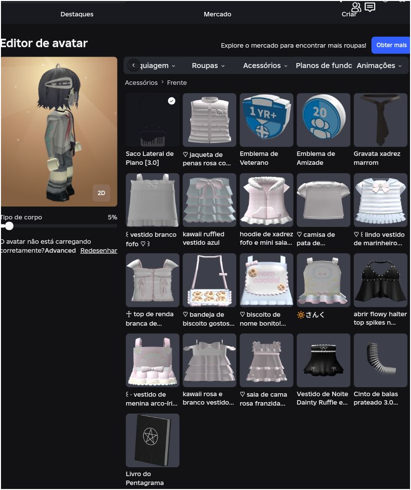 Conta de Roblox Feminina e Masculina