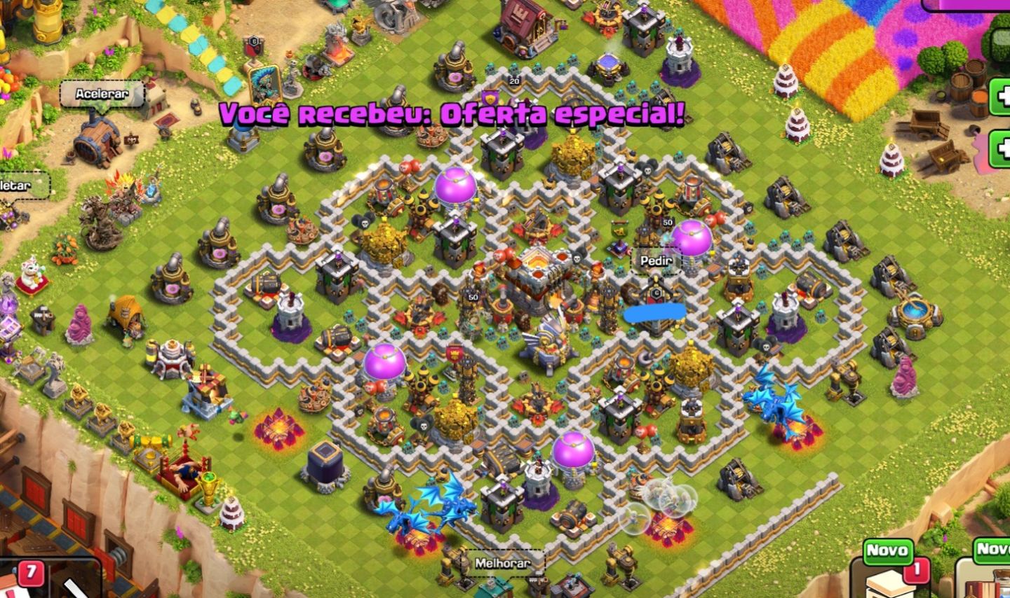 Contas de clash of clans 4 cv11 full com com algumas Skins e paisagens