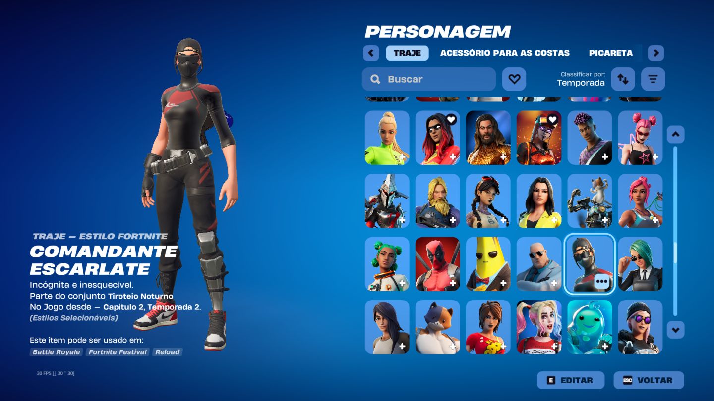 CONTA FORTNITE 400+ SKINS COM JOHN WICK PACK FUNDADOR STW MAKO OMEGA FULL ETC...