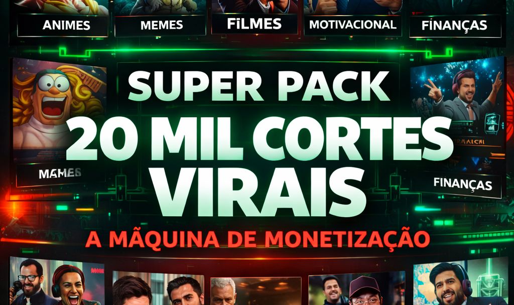 SUPER PACK 20 MIL CORTES VIRAIS TikTok, Reels e YouTube Shorts