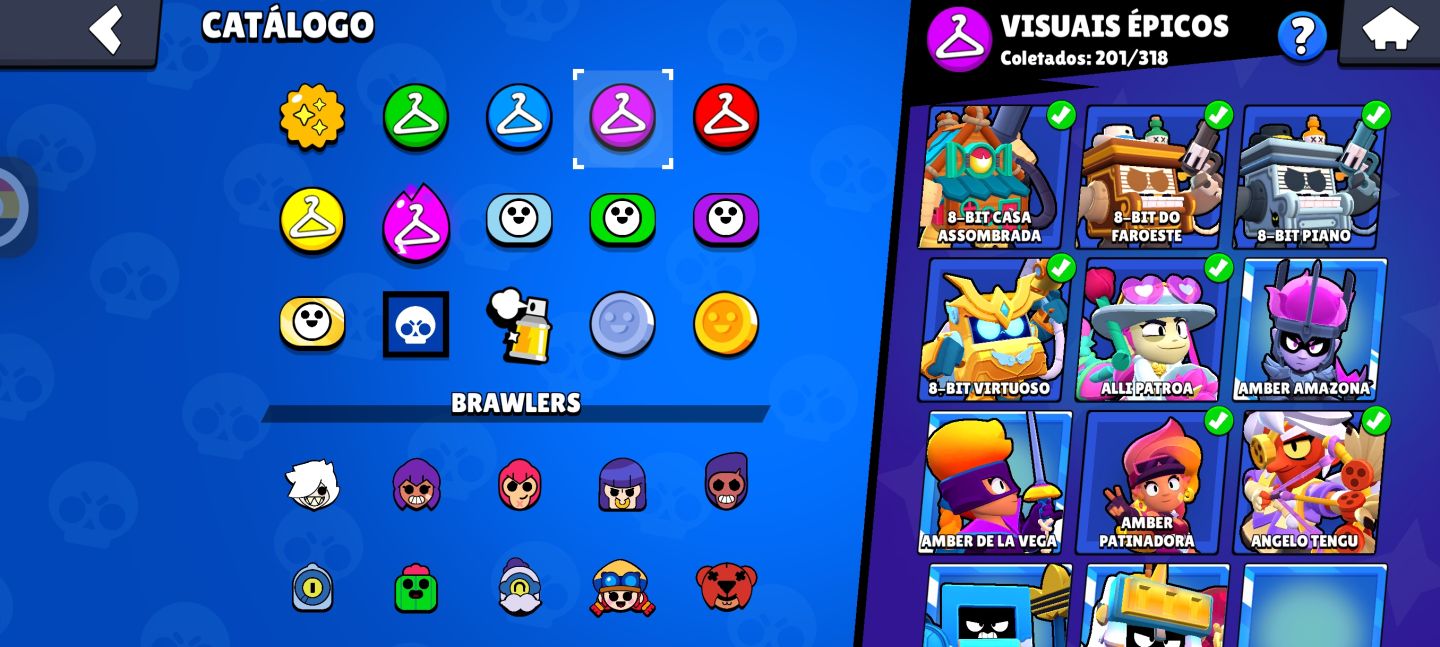 (RARA!)CONTA BRAWL STARS COM 88K, 480 SKINS, 6 ANOS E COSMÉTICOS EXCLUSIVOS