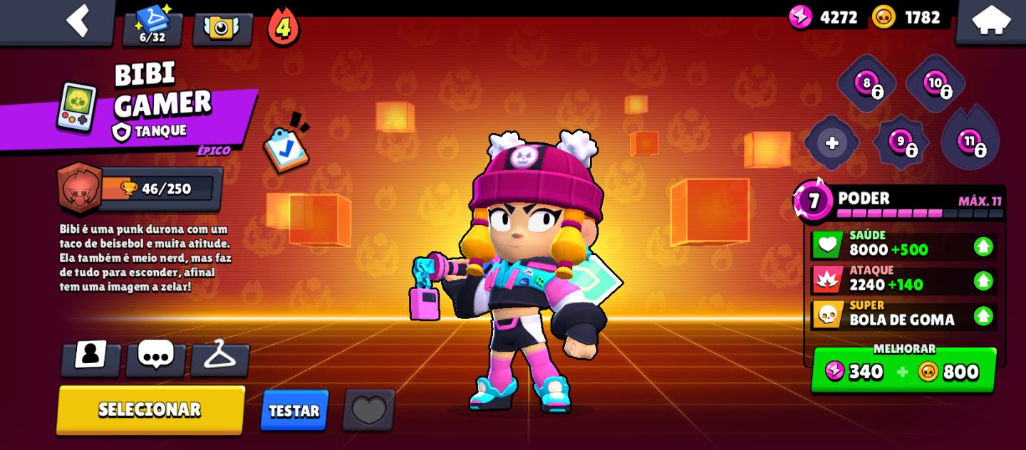 Conta de brawl stars com 3200 troféus personagens lendários e muito mais