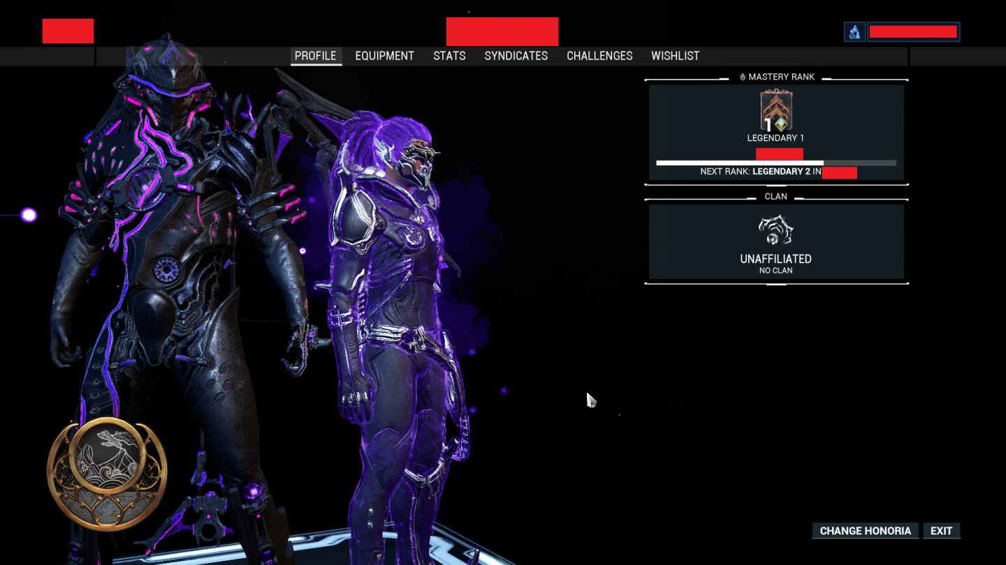 Conta Legendary 1 no Warframe