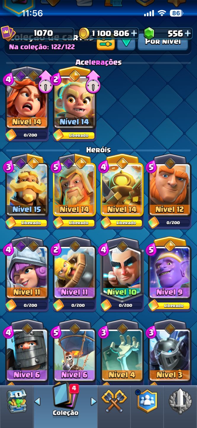 Conta Gemada com deck muito upado