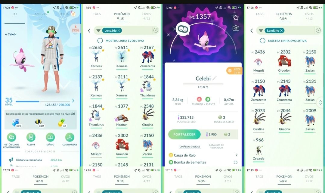 Pokémon GO LVL 35 | Shiny Celebi | 19 Lendarios | 16 shiny| L005