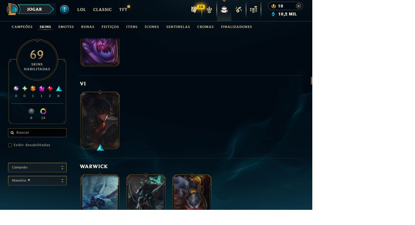 CONTA LOL MESTRE, GANHANDO 33 PDL, 83 CHAMPS, MAIORIA DAS SKINS SÃO DE JUNGLE.