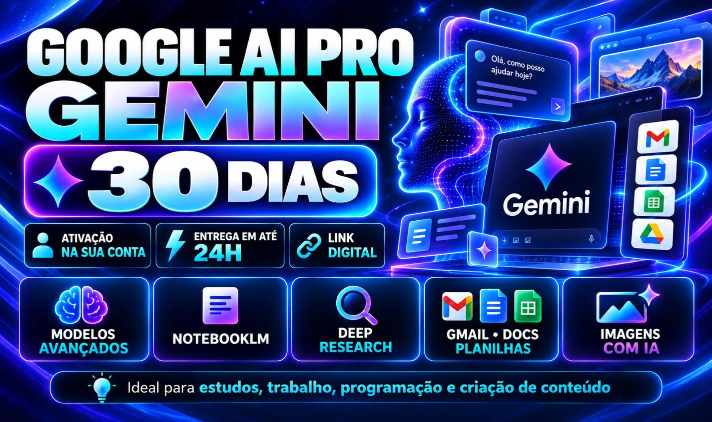 GOOGLE AI PRO 30 DIAS | ACESSO PRIVADO | ENTREGA EM ATÉ 24H