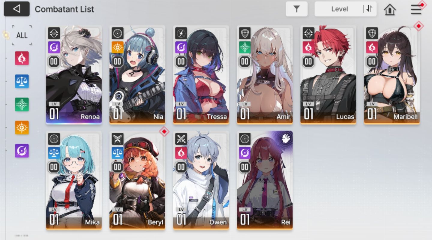 Contas reroll Chaos Zero Nightmare CZN Lv 05 GLOBAL