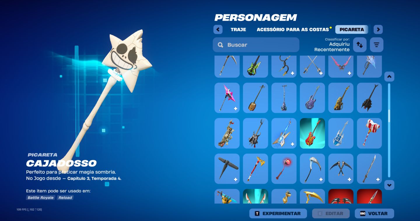 Conta de Fortnite com várias skins desde do capítulo 1 temporada 5