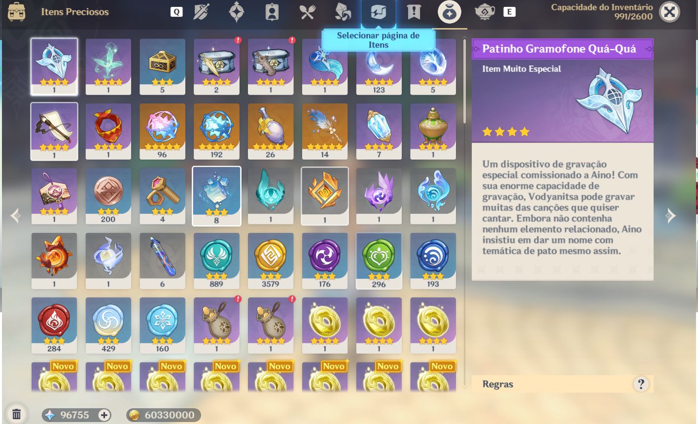 GENSHIN IMPACT REROLL - 112000 GEMAS ESSENCIAIS (700 GIROS LIMITADOS) COM 2 T5