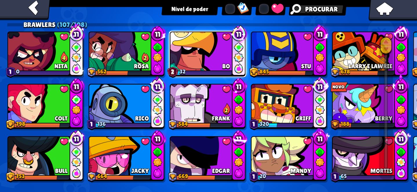 Conta de brawl stars com todos os brawlers, ideal pra iniciante!!