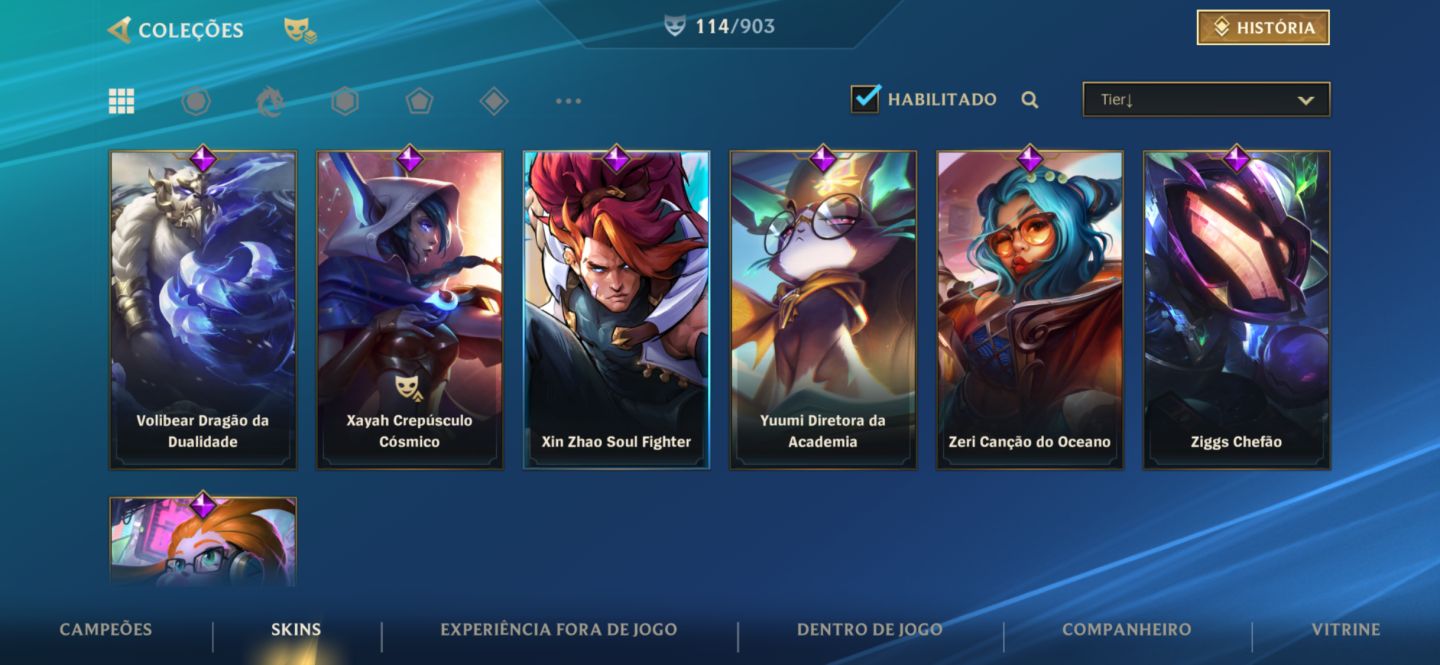 Conta Wild Rift ex desafiante com 114 skins, main adc