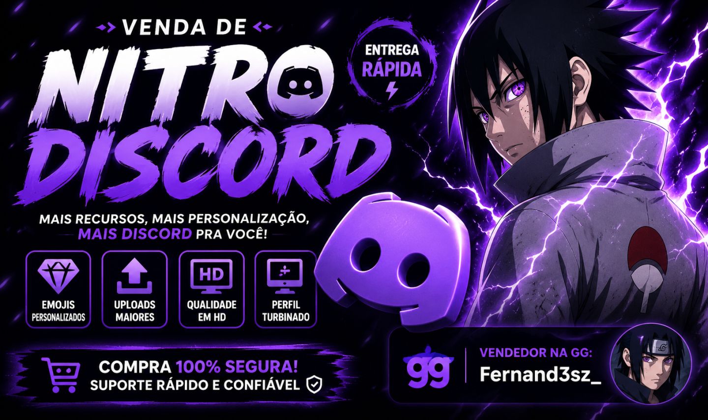 Discord Nitro Barato Entrega Rápida Vendedor Confiável | Fernand3sz