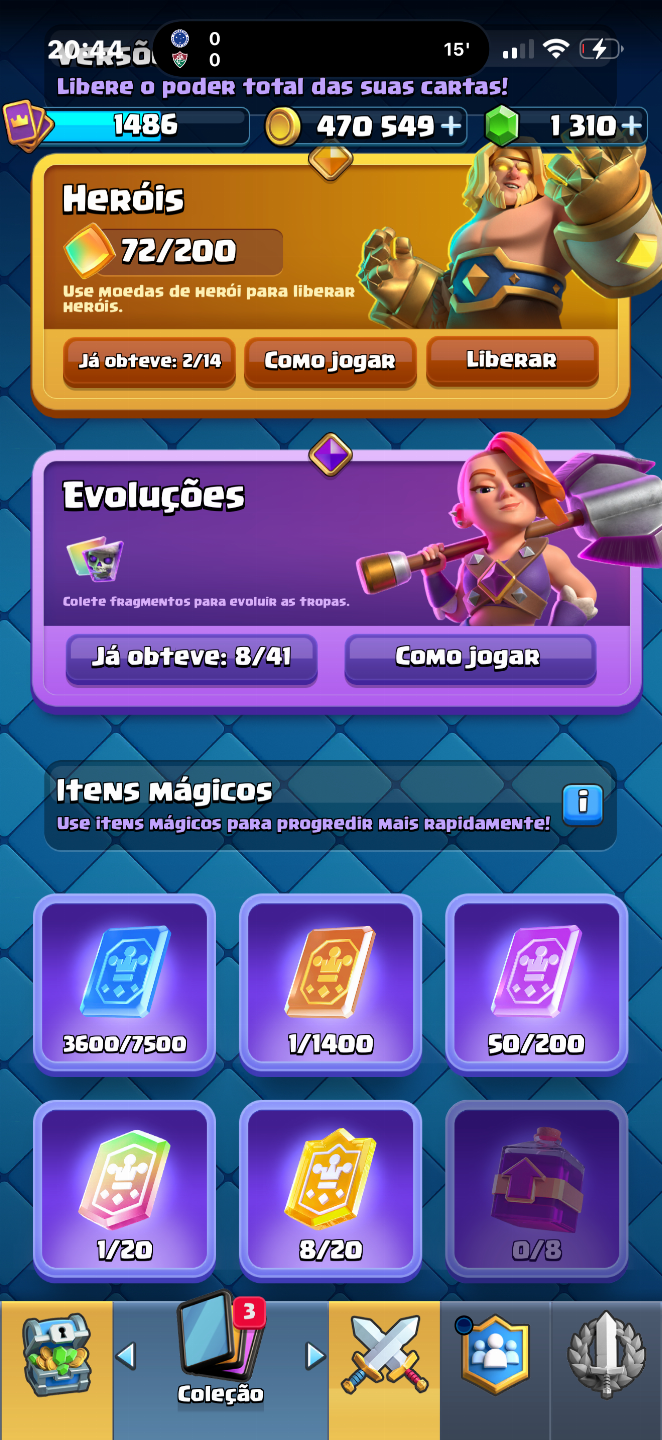 Conta de Clash Royale, negocio valor, possui quase todas as cartas, e arena alta