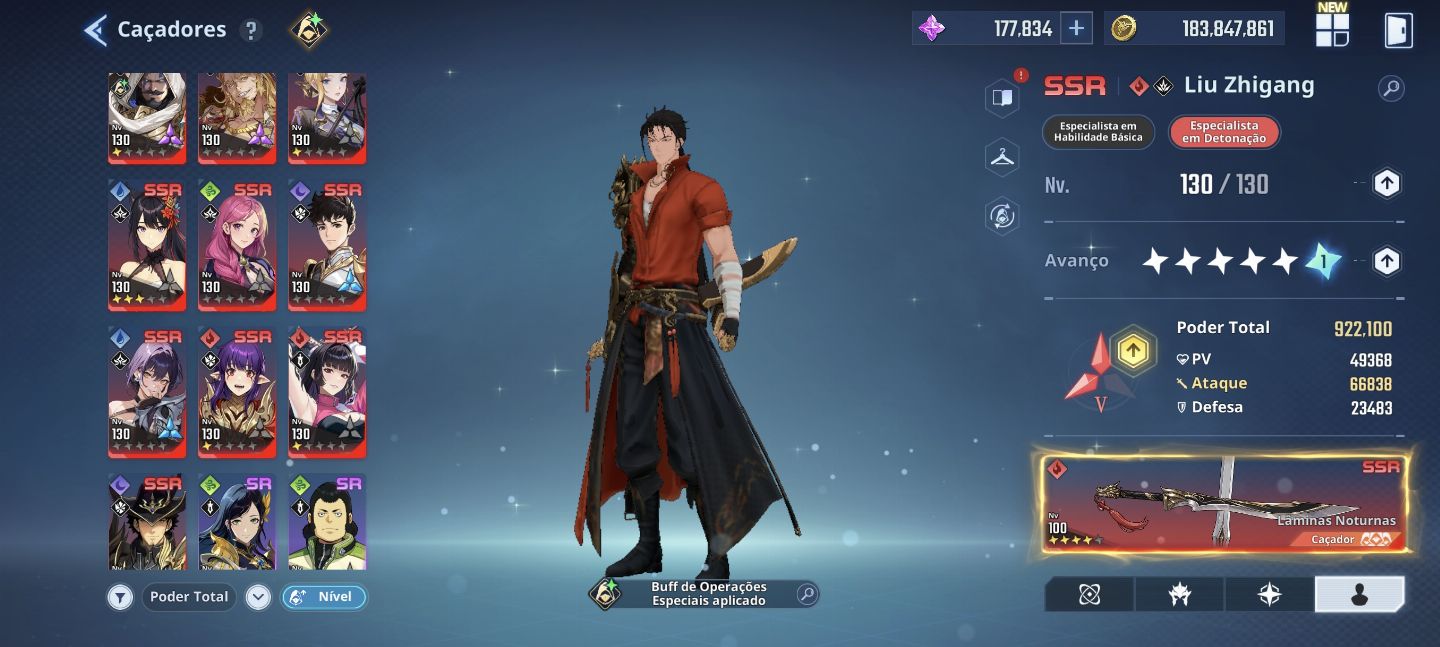 Solo leveling Arise nv140 +190k núcleos + comp de trevas, vento e fogo c5
