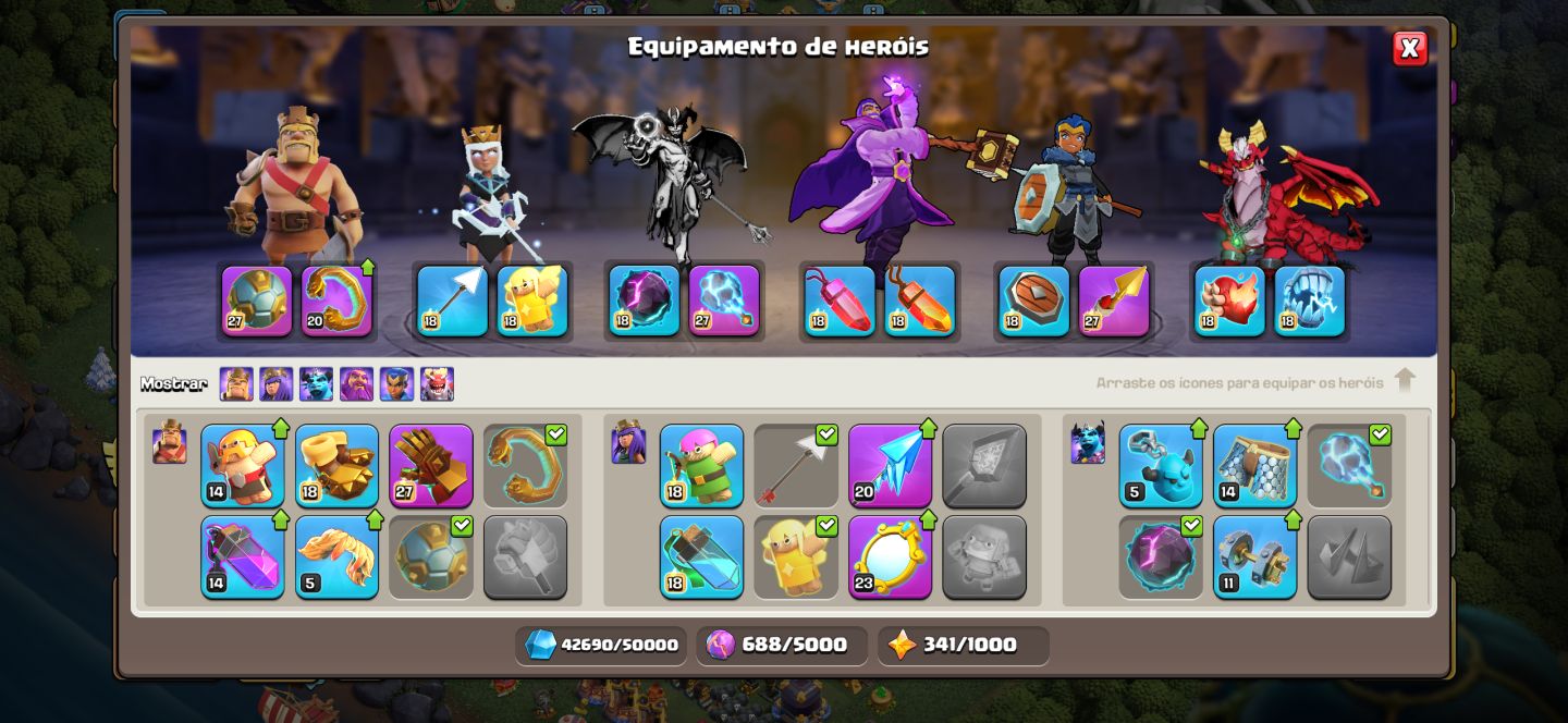 CoC CV18 95% FULL + Conta de Clash Royale Recheada com 12030 Troféus! OFERTAS ON