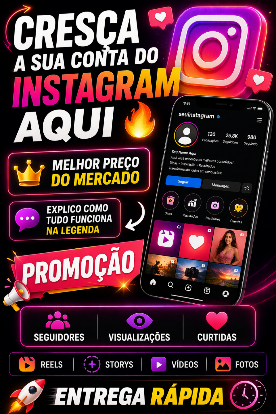 INSTAGRAM - seguidores, curtidas e visualizações