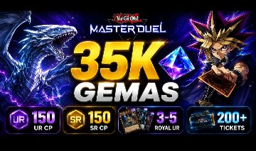 Yu-Gi-Oh Master Duel | 32K-35K Gemas | 150 UR CP | 150 SR CP | 200+ Tickets