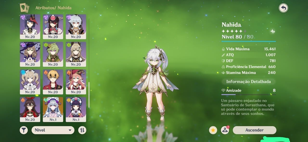 Conta de Genshin com 16 personagens 5 estrelas
