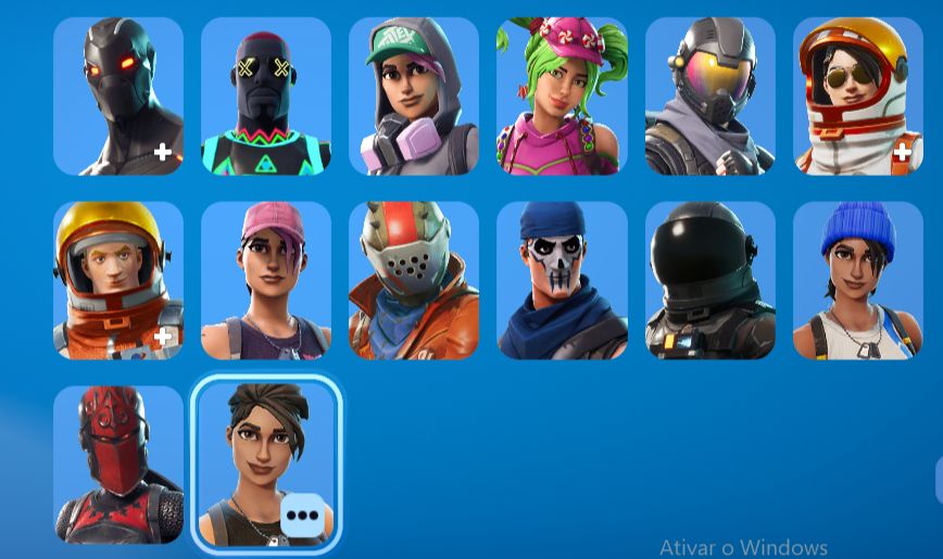 Conta OG fortnite cap 1 season 2, lv 1250, 128 skins. conjunto fundador + mako
