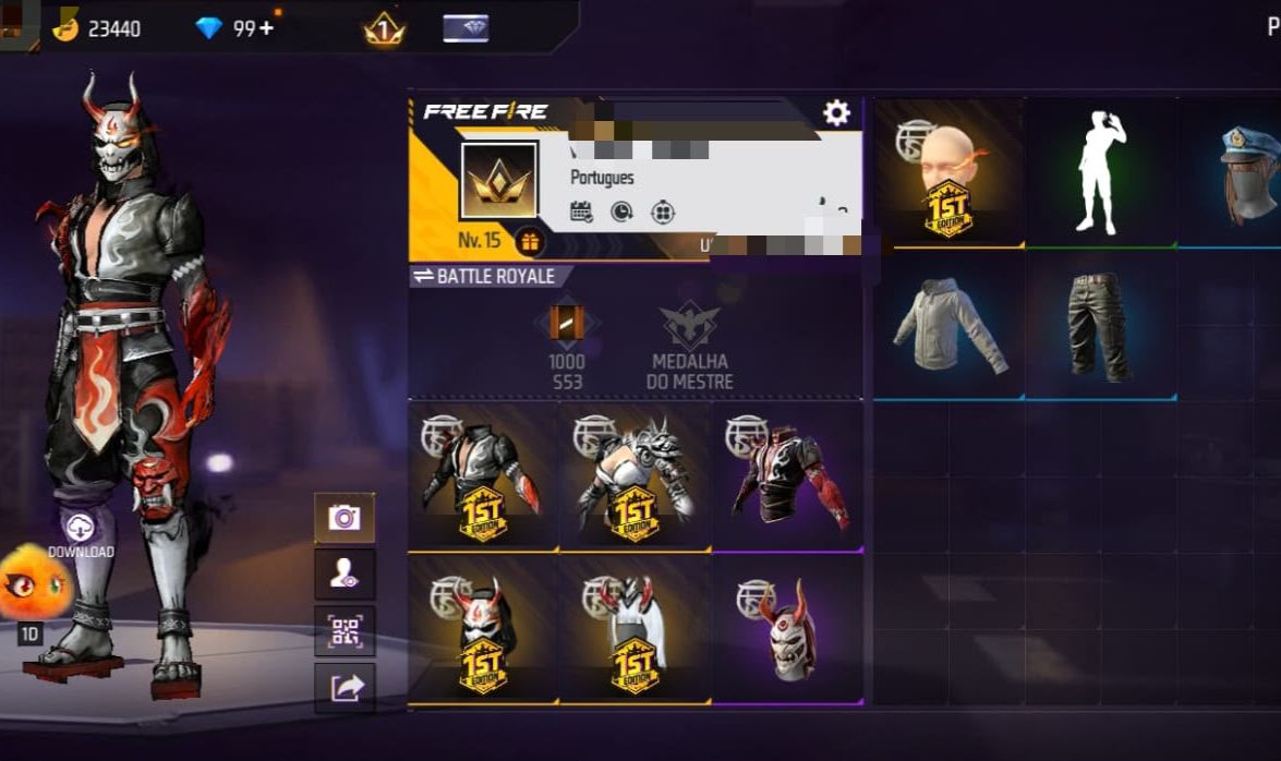 [FREE FIRE] CONTA LVL 15 | 3 CONJUNTOS TEMÁTICOS | 99+ DIAMANTES