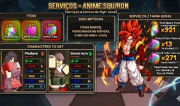 SERVIÇOS - ANIME SQUADRON (tempo levado na descrição)