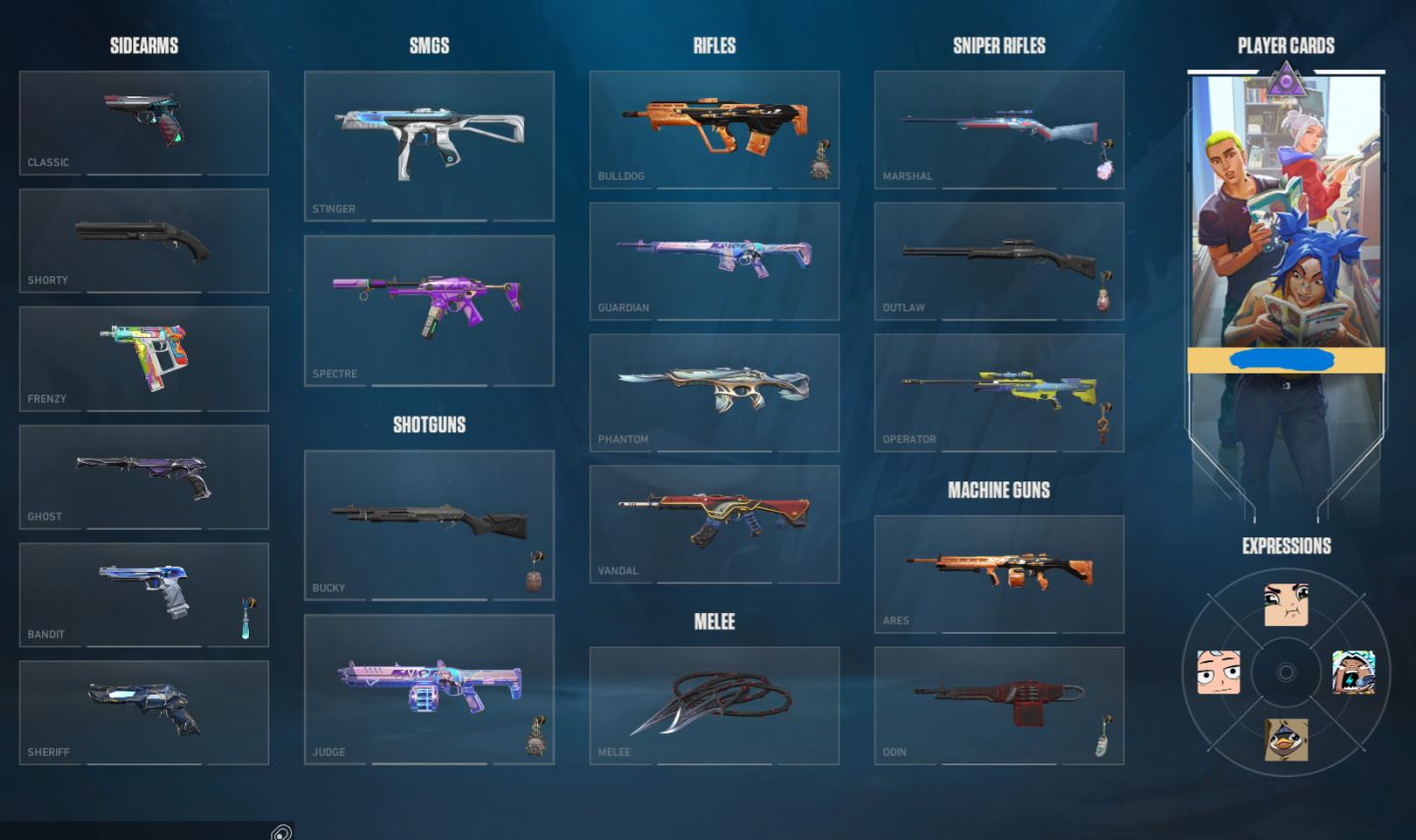 Conta de valorant 47 skins e 6 skins de faca com peak elo diamante 1