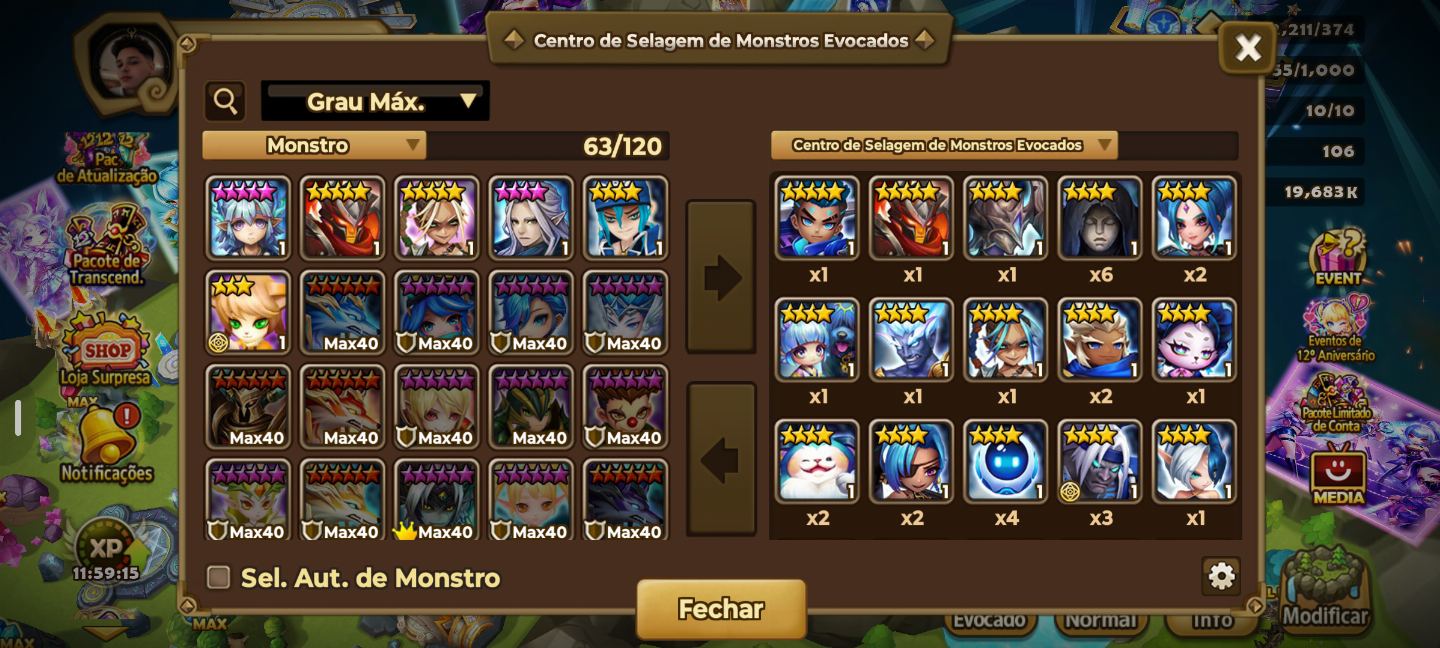 Conta Iniciante Summoners Wars 2 LD NAT Lucifer + Seimei com Leo