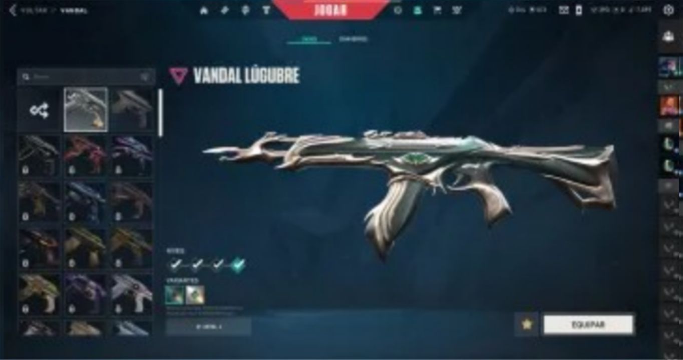Kunai Floretéria | Vandal Lúgubre | Bucky Relâmpago | Conta Valorant Full Acesso