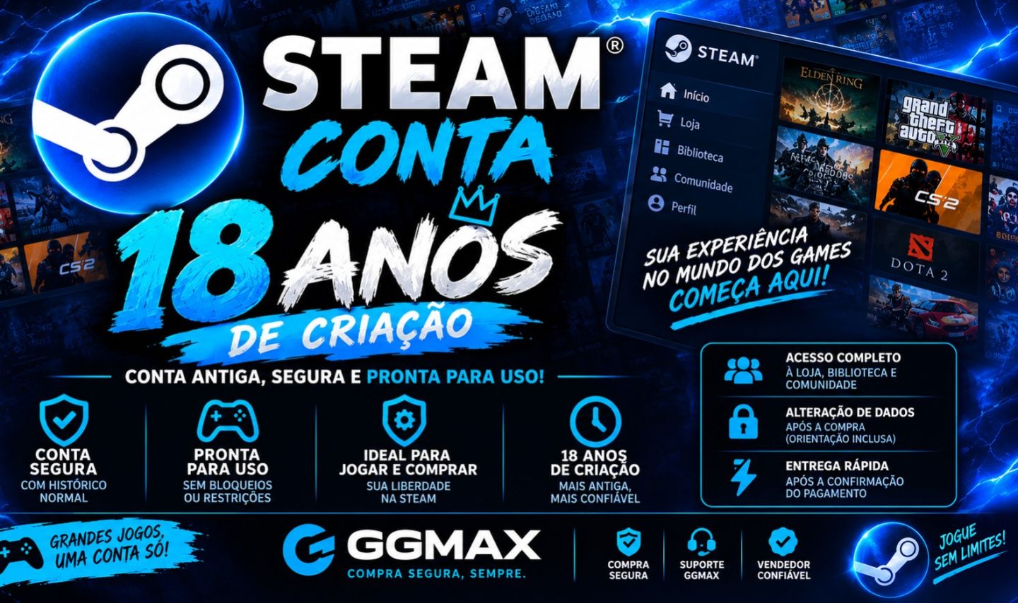 CONTA STEAM 18 ANOS DE CRIAÇÃO | FULL ACESSO