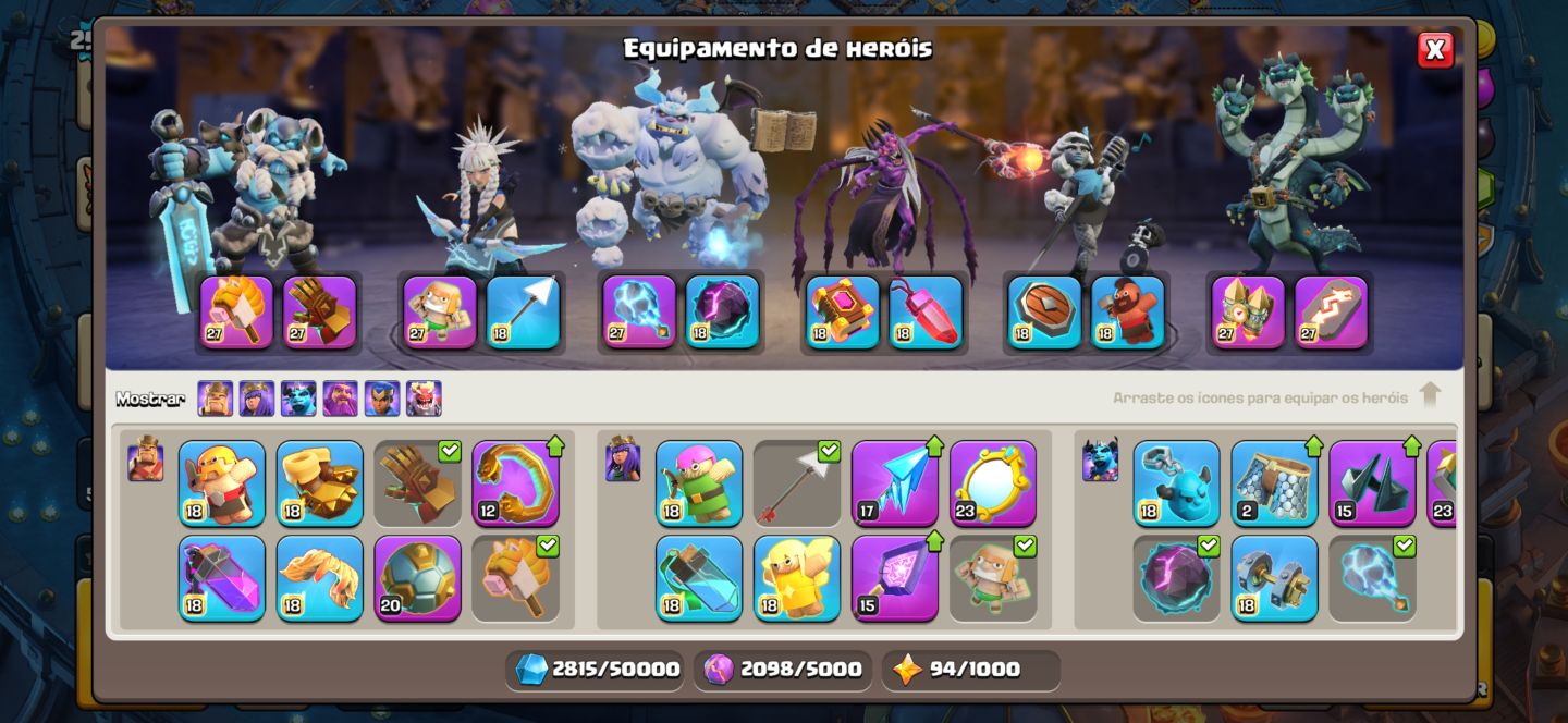 Cv 18 full, todas vilas full! Heróis e tropas full defesas full.