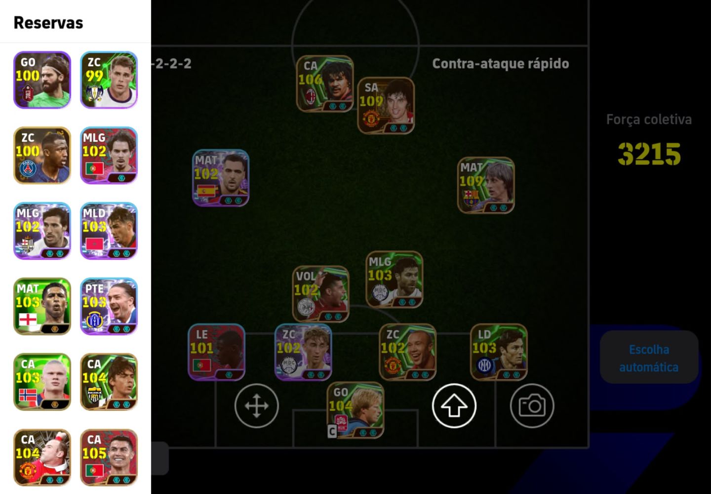 CONTA eFOOTBALL TOP: FORÇA 3215 | CRUYFF 109, BEST 109, GULLIT 106 E KAHN!