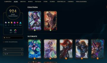 CONTA LVL655 / 924 skins / JINX/SETT Exalted.