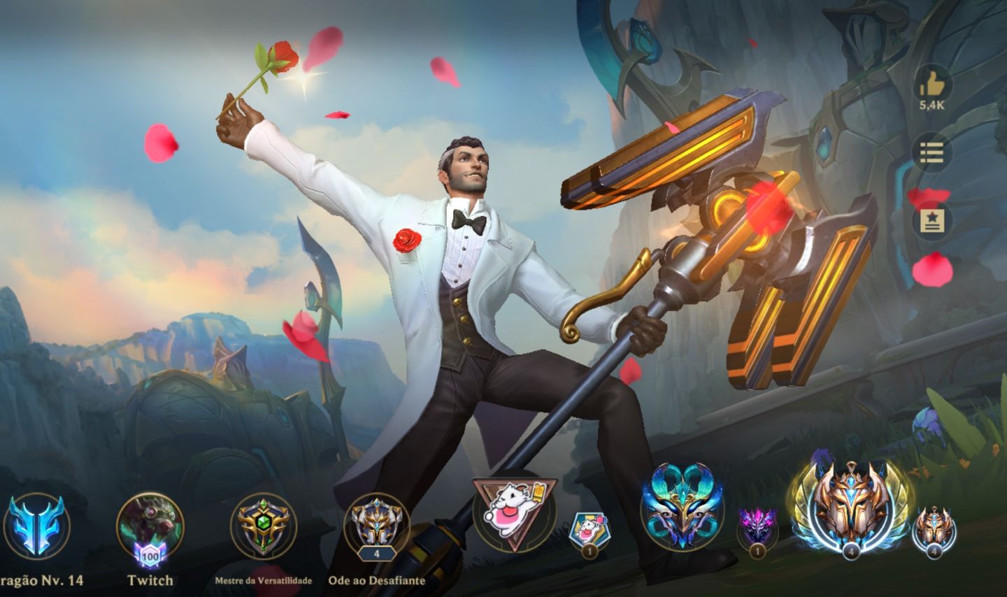 Conta de lol wild Rift . Conta top . Mais de 190 skins