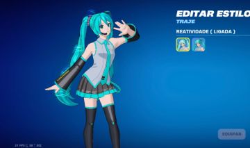 Conta de fortnite nível 134 , com hatsune miku , ravena e Hera venenosa e mais
