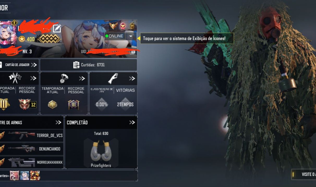 Conta call of duty com vários itens e armas