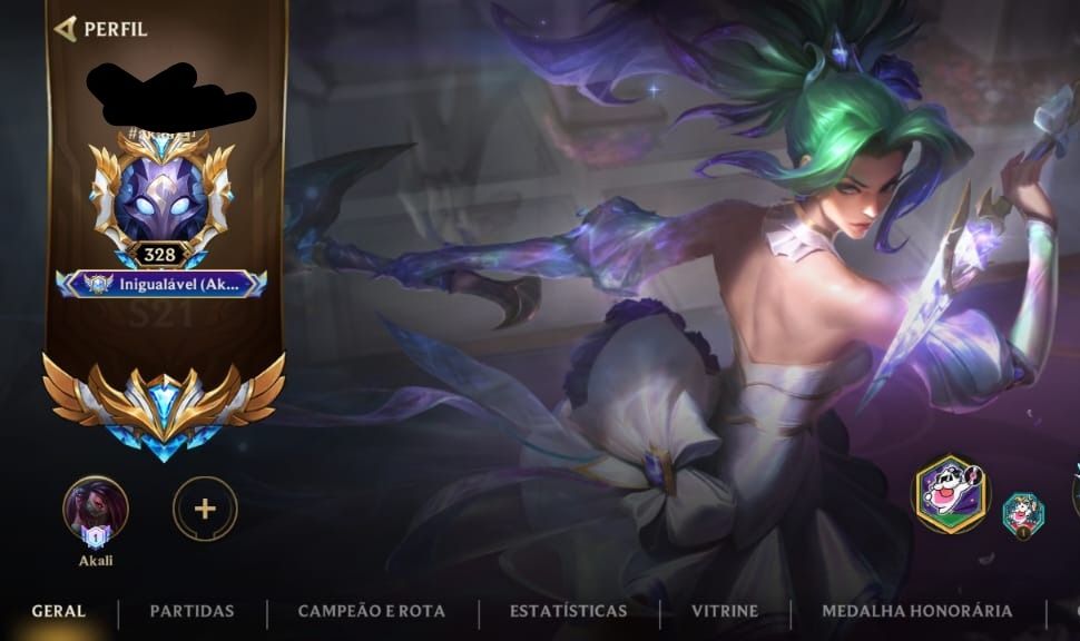 Conta Raríssima - Top 1 Akali do Servidor/ Elo atual Monarca