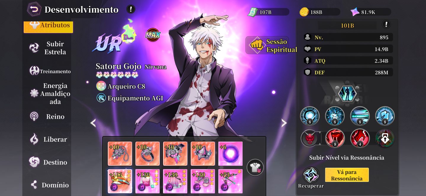 Conta Rei do Jujutsu - Top 3 Server