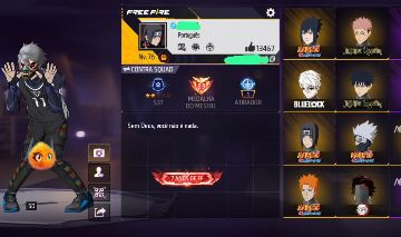 CONTA DE FREE FIRE| BLUE LOCK|NARUTO|JUJUTSU KAISEN| 600 PEITAS!