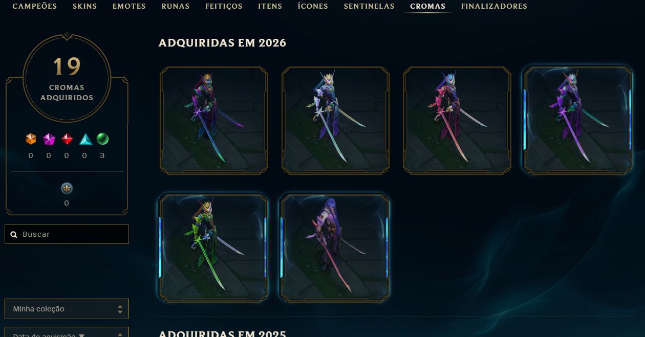 Venda de conta league of legends 22 skins