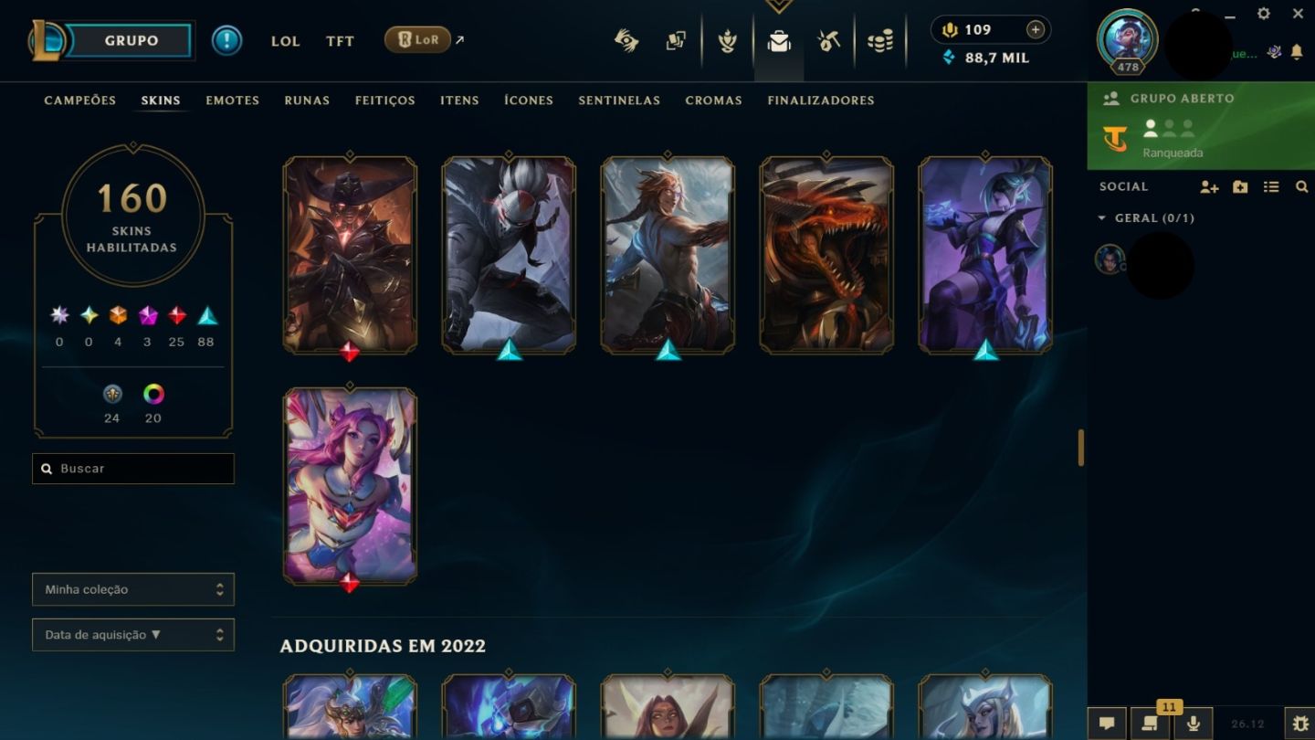 CONTA LEAGUE OF LEGENDS COM 9 ANOS DE USO SKINS ESPECIAIS